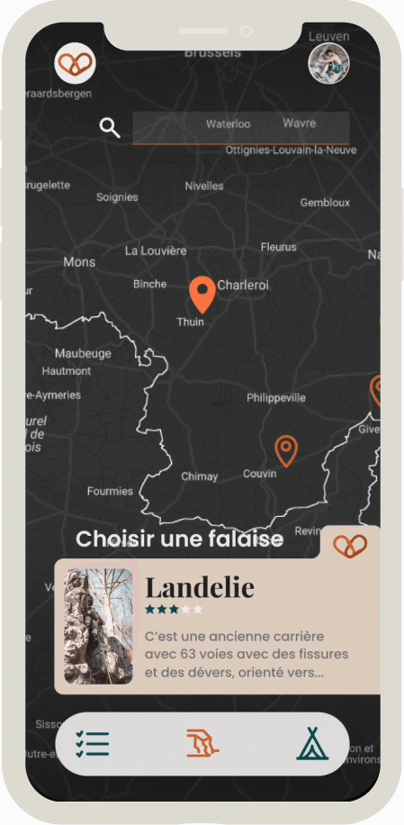 Différents lieu de grimpe en belgique